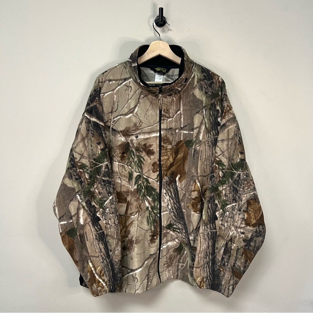 Camo Fleece Zip Up Sweater